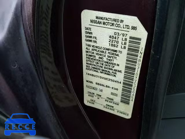 1997 NISSAN ALTIMA XE 1N4BU31DXVC250454 image 9