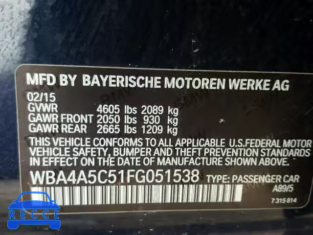 2015 BMW 428 I WBA4A5C51FG051538 image 9