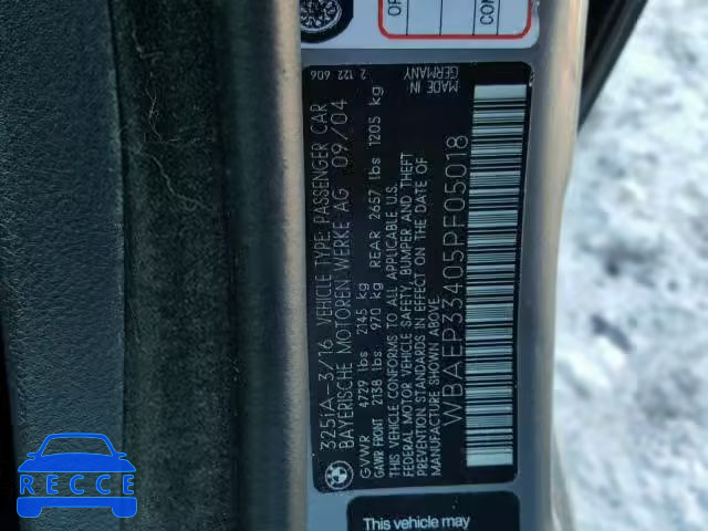 2005 BMW 325 XIT WBAEP33405PF05018 зображення 9