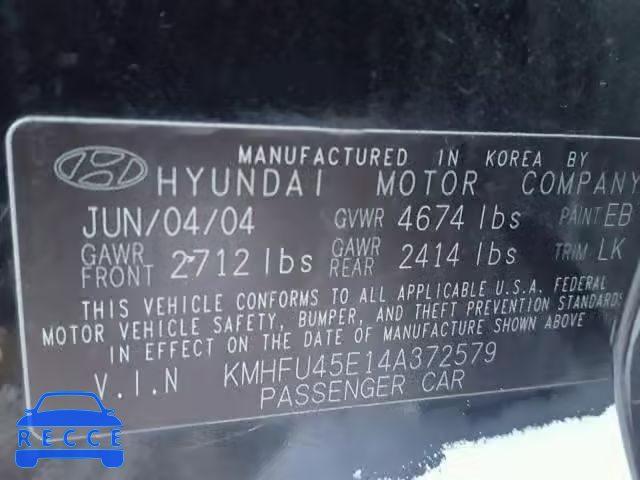 2004 HYUNDAI XG 350 KMHFU45E14A372579 image 9