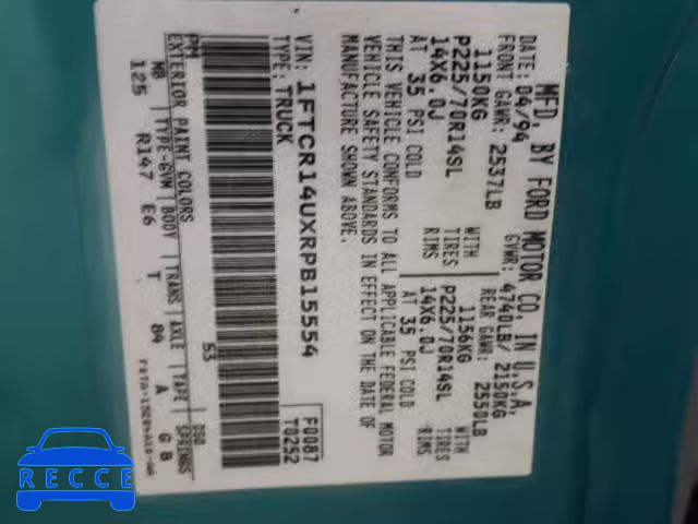 1994 FORD RANGER SUP 1FTCR14UXRPB15554 image 9