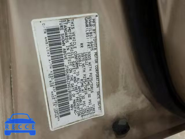 1997 LEXUS LX 450 JT6HJ88J3V0180956 зображення 9