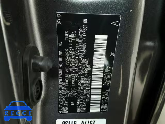 2013 TOYOTA SIENNA BAS 5TDZK3DC1DS397065 image 9