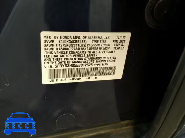 2014 ACURA MDX ADVANC 5FRYD3H85EB012526 image 9