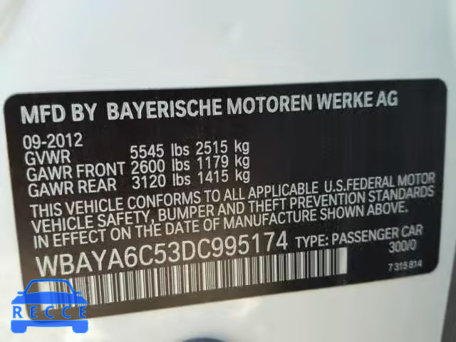 2013 BMW 740 I WBAYA6C53DC995174 image 9