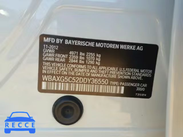 2013 BMW 528 I WBAXG5C52DDY36550 image 9