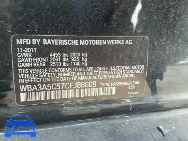 2012 BMW 328 I WBA3A5C57CFJ88609 image 9