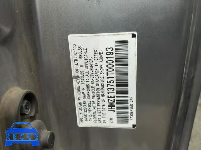 2001 HONDA INSIGHT JHMZE13751T000193 image 9