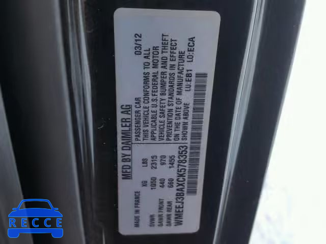 2012 SMART FORTWO WMEEJ3BAXCK578353 image 9