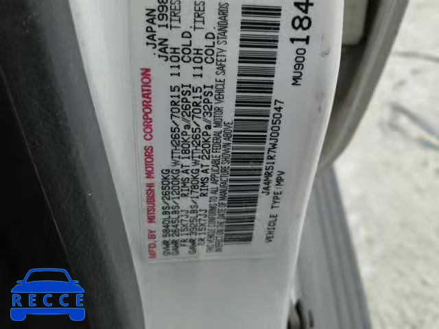 1998 MITSUBISHI MONTERO JA4MR51R7WJ005047 image 9