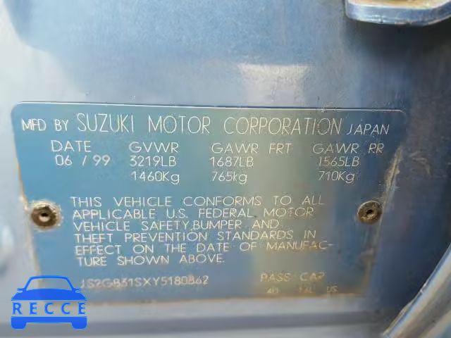 2000 SUZUKI ESTEEM GL JS2GB31SXY5180862 image 9