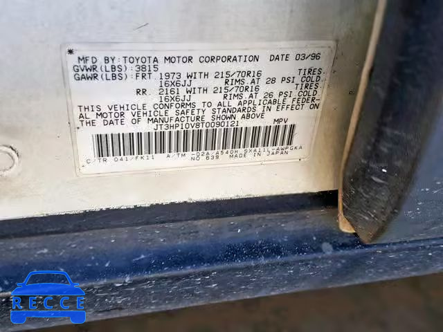 1996 TOYOTA RAV 4 JT3HP10V8T0090121 image 9