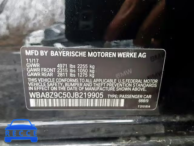 2018 BMW 330 XIGT WBA8Z9C50JB219905 image 9