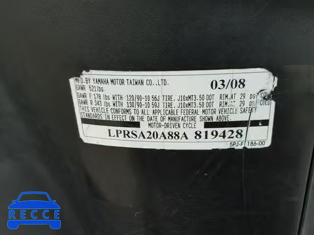 2008 YAMAHA YW50 LPRSA20A88A819428 Bild 9