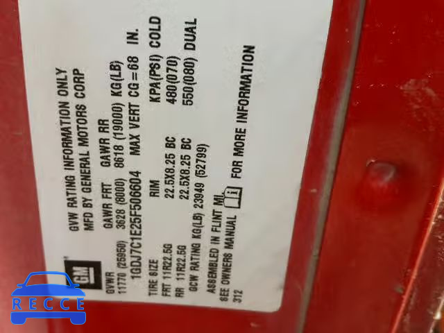2005 GMC C7500 C7C0 1GDJ7C1E25F506604 image 9
