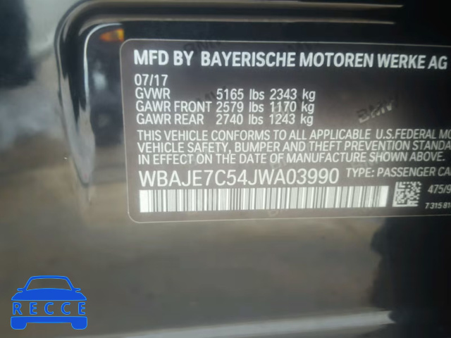 2018 BMW 540 XI WBAJE7C54JWA03990 image 9