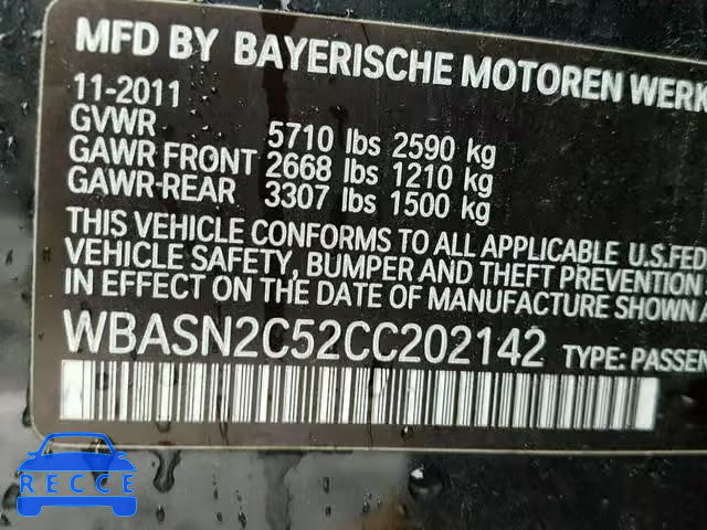 2012 BMW 535 IGT WBASN2C52CC202142 зображення 9