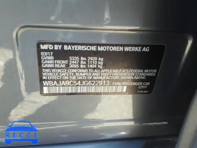 2018 BMW 530E WBAJA9C54JG622913 зображення 9