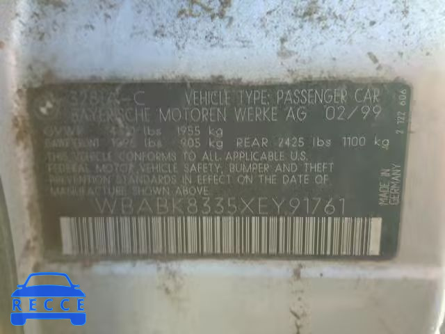 1999 BMW 328 IC AUT WBABK8335XEY91761 image 9