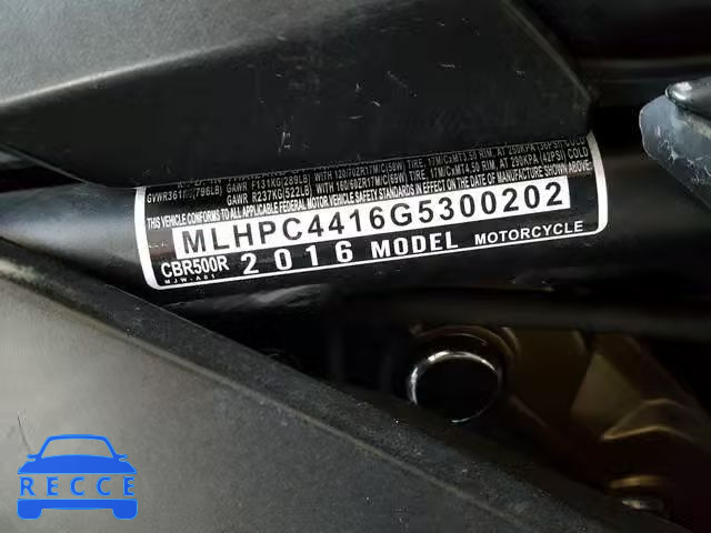2016 HONDA CBR500 R MLHPC4416G5300202 image 9