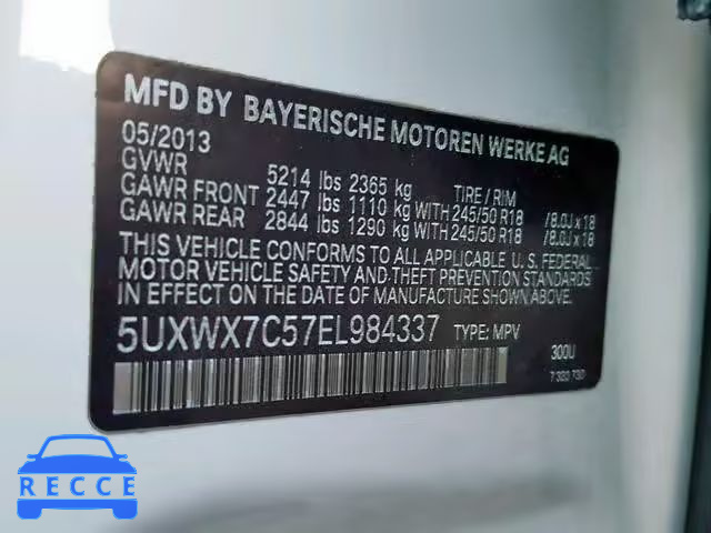 2014 BMW X3 XDRIVE3 5UXWX7C57EL984337 Bild 9
