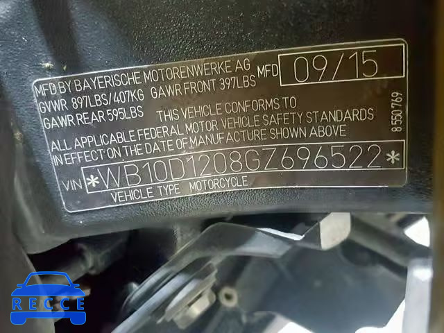 2016 BMW S 1000 R WB10D1208GZ696522 зображення 18