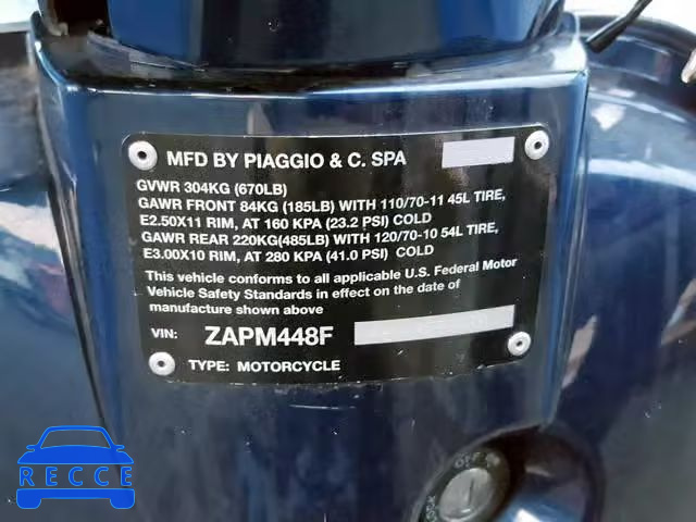 2006 VESPA LX 150 ZAPM448F465005539 зображення 9