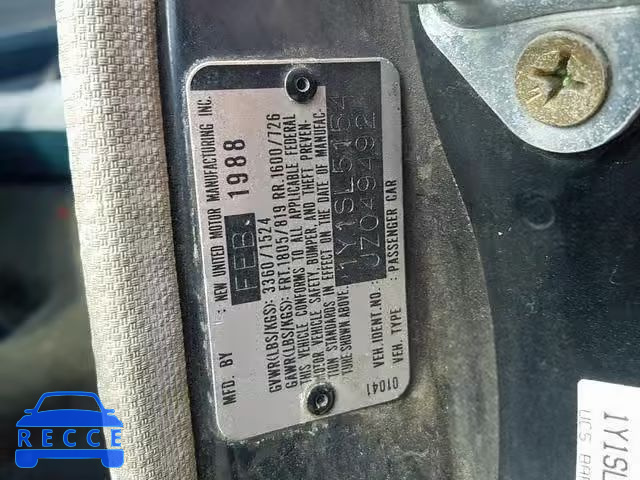 1988 CHEVROLET NOVA 1Y1SL5154JZ049492 image 9