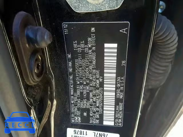 2013 TOYOTA SEQUOIA PL 5TDYY5G17DS045270 image 9