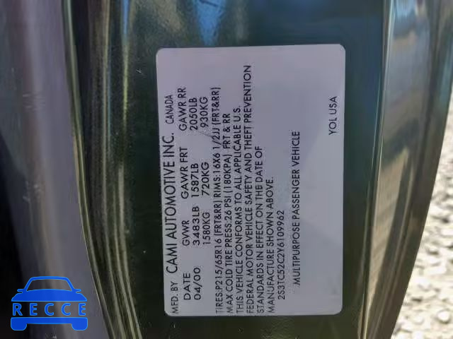 2000 SUZUKI VITARA JLS 2S3TC52C2Y6109962 Bild 9