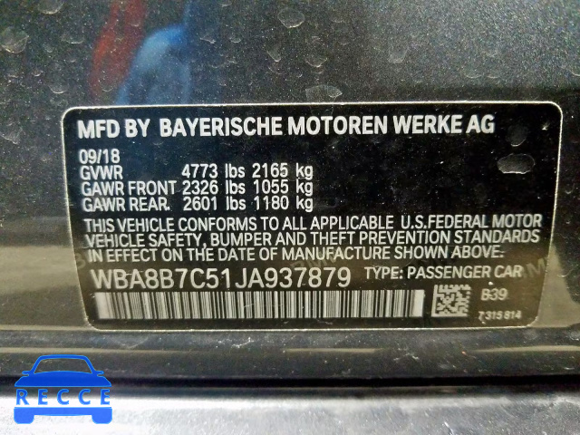 2018 BMW 340 XI WBA8B7C51JA937879 image 9
