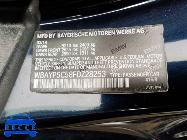 2015 BMW 640 XI WBAYP5C58FDZ28253 зображення 9