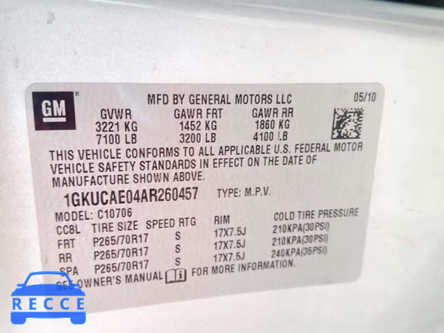 2010 GMC YUKON SLE 1GKUCAE04AR260457 image 9