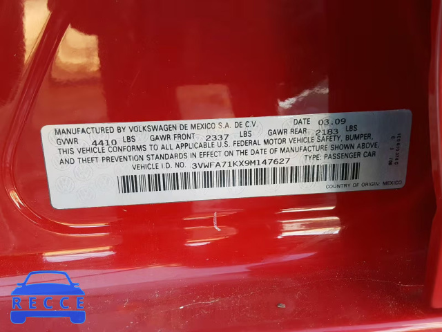 2009 VOLKSWAGEN GLI AUTOBA 3VWFA71KX9M147627 Bild 9
