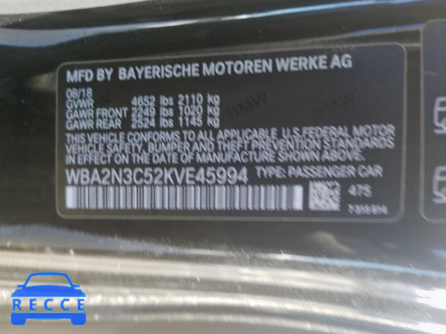 2019 BMW M240XI WBA2N3C52KVE45994 зображення 9