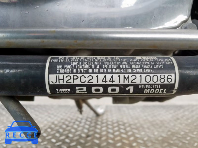 2001 HONDA VT600 CD JH2PC21441M210086 зображення 9