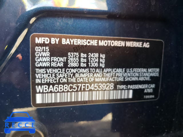 2015 BMW 640 XI WBA6B8C57FD453928 image 9