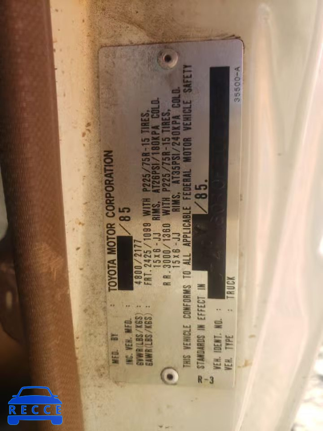 1985 TOYOTA PICKUP RN6 JT4RN60R0F5081989 image 9