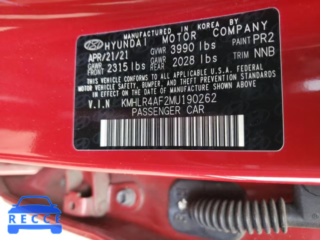2021 HYUNDAI ELANTRA N KMHLR4AF2MU190262 image 9
