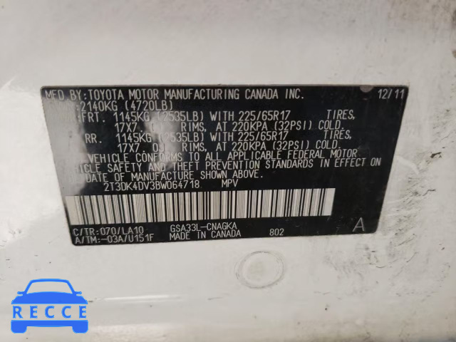 2011 TOYOTA RAV 4 2T3DK4DV3BW064718 image 9