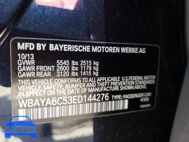 2014 BMW 740 I WBAYA6C53ED144276 зображення 9