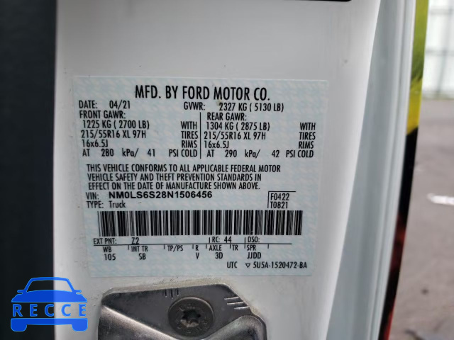 2022 FORD TRANSIT CO NM0LS6S28N1506456 image 9