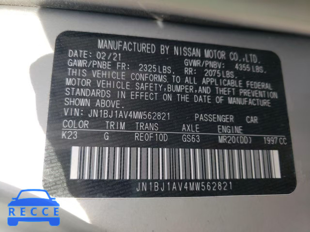 2021 NISSAN ROGUE SPOR JN1BJ1AV4MW562821 Bild 9