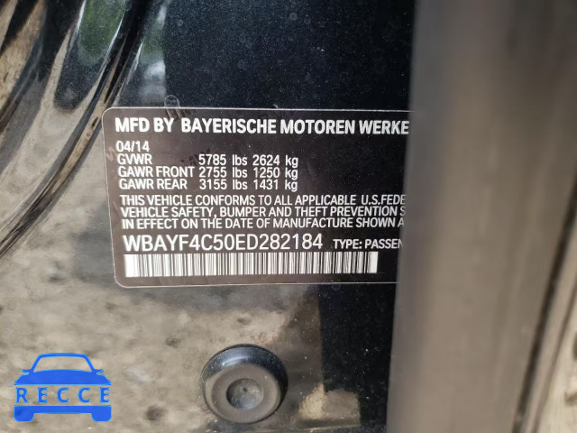 2014 BMW 740 LXI WBAYF4C50ED282184 зображення 9