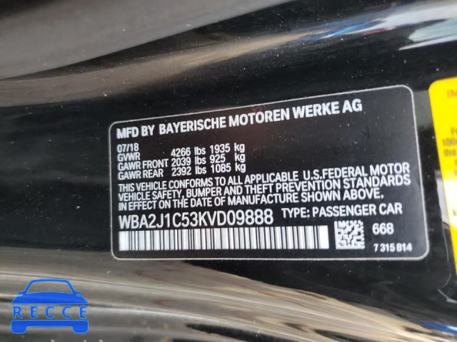 2019 BMW 230I WBA2J1C53KVD09888 зображення 9