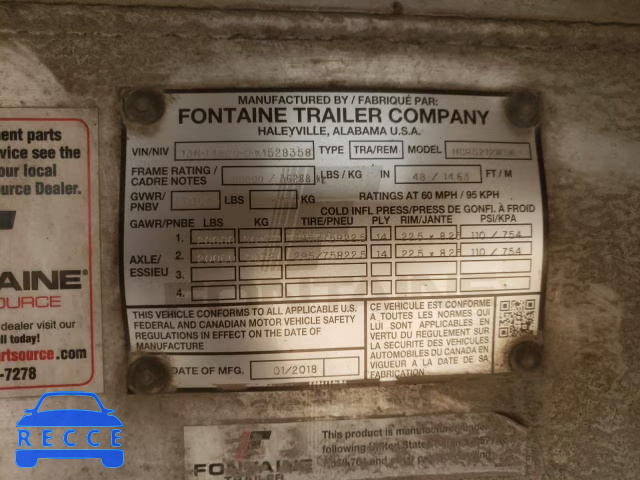 2019 FONTAINE FLATBED TR 13N148200K1528358 зображення 9