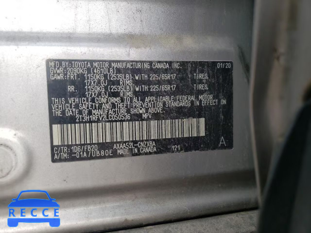 2020 TOYOTA RAV 4 2T3H1RFV2LC050536 image 9