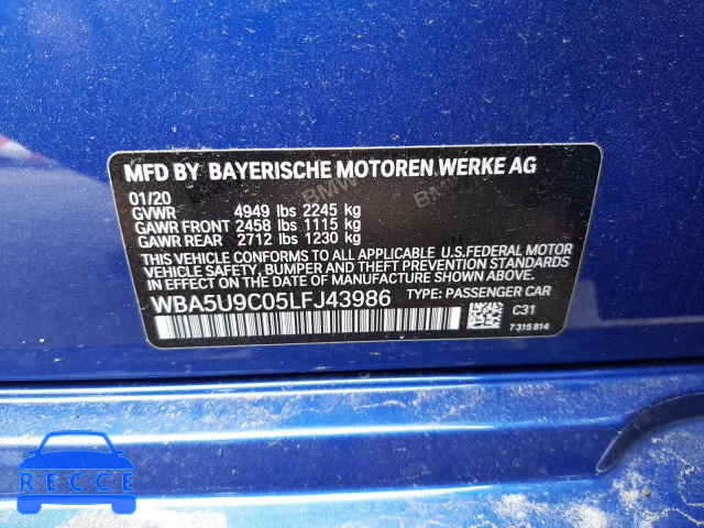 2020 BMW M340XI WBA5U9C05LFJ43986 image 9