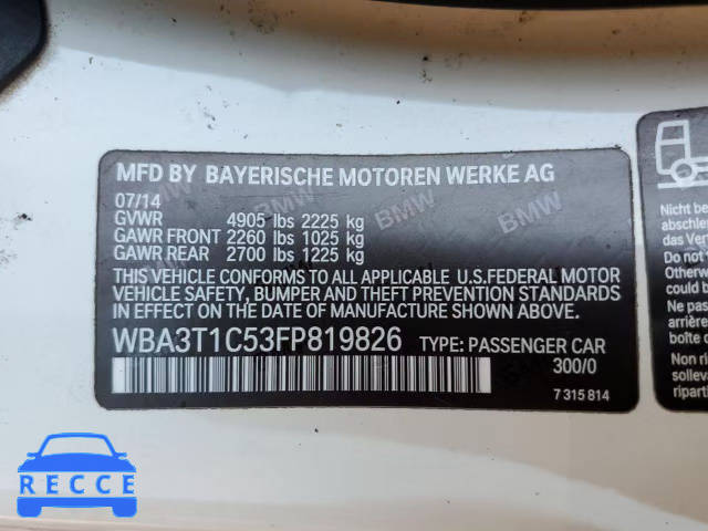 2015 BMW 428 XI SUL WBA3T1C53FP819826 image 9