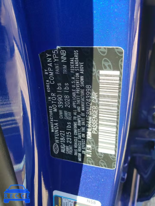 2022 HYUNDAI ELANTRA N KMHLR4AF8NU243998 image 9
